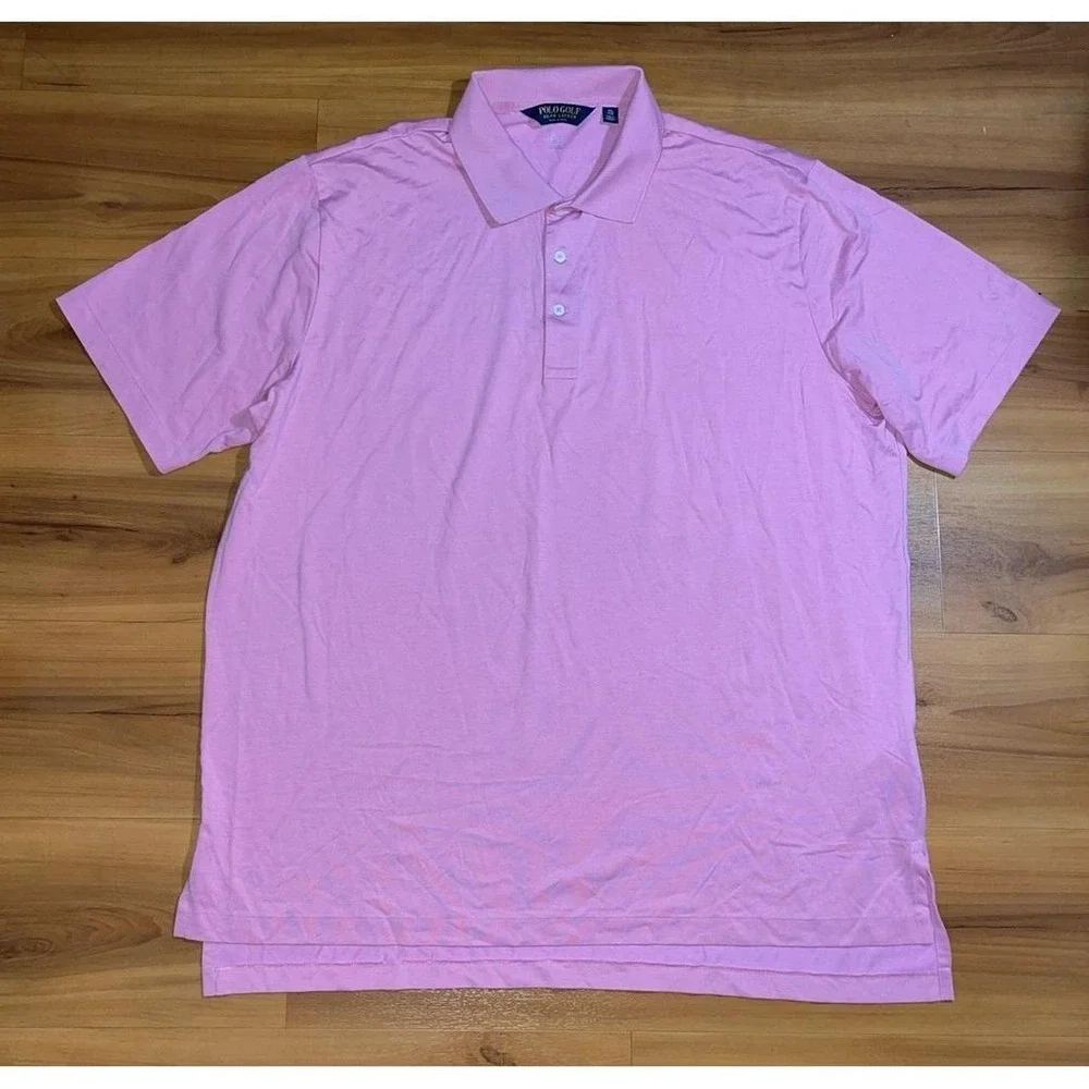 Mens Polo Ralph Lauren Golf Pink Active Sports Casual Short Sleeve Shirt